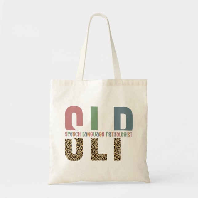 SLP Cheetah Print Speech Sprachpathologe Geschenk Tragetasche (Vorne)