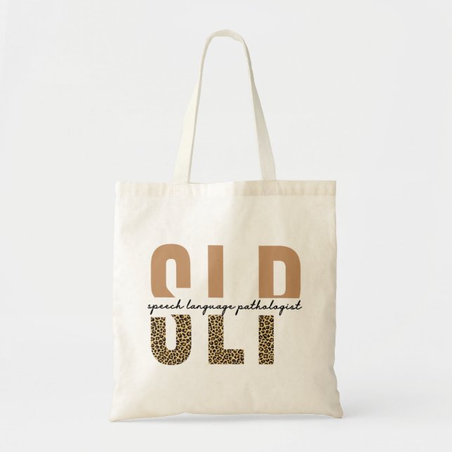 SLP Cheetah Print Speech Sprachpathologe Geschenk Tragetasche (Vorne)