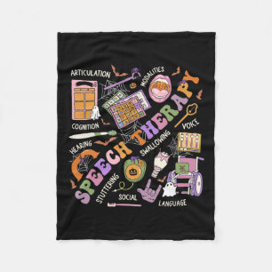 Slp Halloween Shirt Speech Therapy Halloween Niedl Fleecedecke