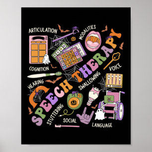 Slp Halloween Shirt Speech Therapy Halloween Niedl Poster