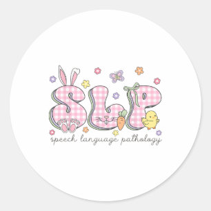 Slp Oaster Speech Language Pathology Spring Speak Runder Aufkleber