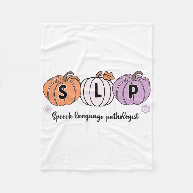 Slp Pumpkin Speech Language Pathologe Grade Fall Fleecedecke (Vorderseite)