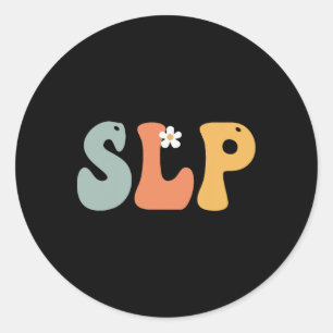 Slp Retro Groovy Vintage Frauen glücklich ersten T Runder Aufkleber
