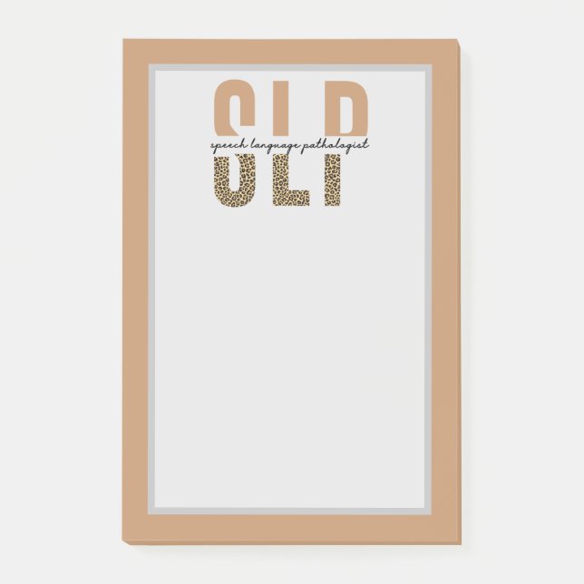 SLP-Sprachpathologe Cheetah Post-it Klebezettel (Vorderseite)