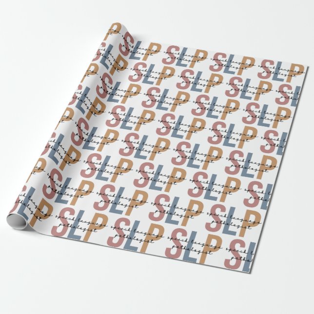 SLP-Sprachpathologe Retro-Muster Geschenkpapier (Ungerollt)