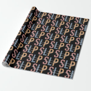 SLP-Sprachpathologe Retro-Muster Geschenkpapier