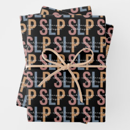 SLP-Sprachpathologe Retro-Muster Geschenkpapier Set