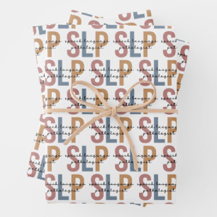 SLP-Sprachpathologe Retro-Muster Geschenkpapier Set