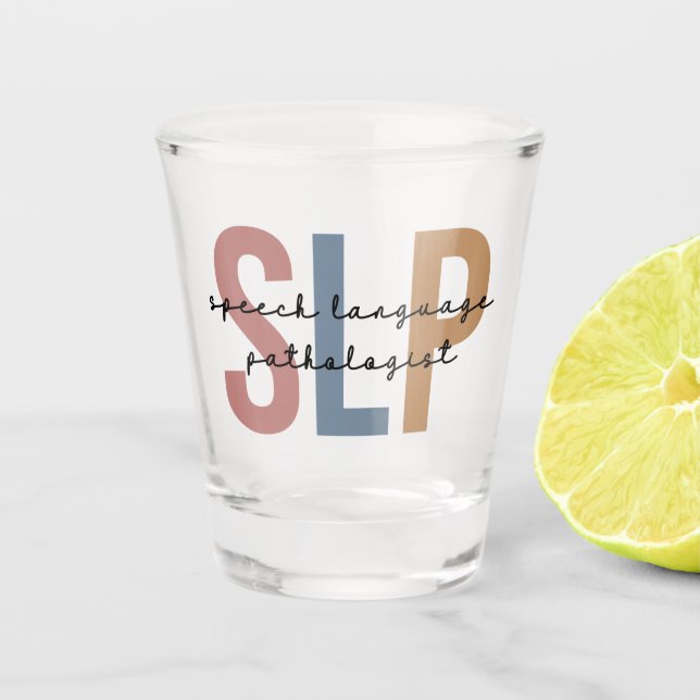 SLP-Sprachpathologe Retro Schnapsglas (Vorderseite)