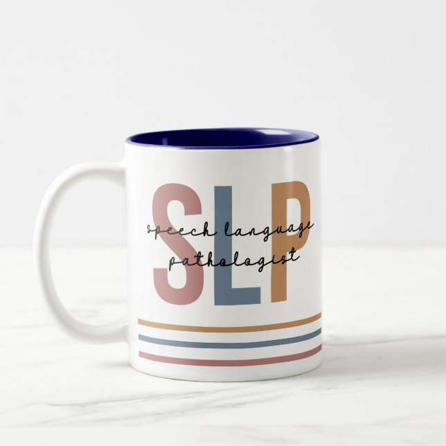SLP-Sprachpathologe Retro Zweifarbige Tasse (Links)