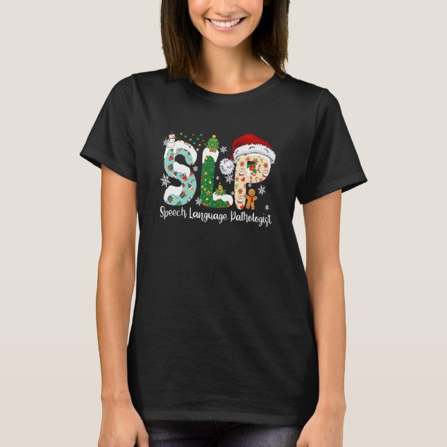 SLP-Sprachpathologe Santa Christmas Pa T-Shirt (Vorderseite)
