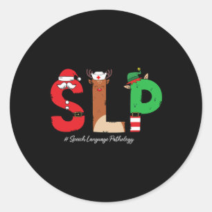 Slp Sprachtherapeut Weihnachten Slp Weihnachtsmann Runder Aufkleber