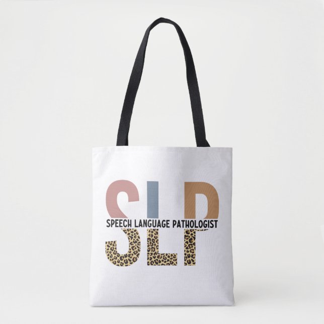 SLP-Sprecher Pathologe Leopard Print Typografy (Vorderseite)