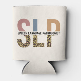 SLP-Sprecher Pathologe Leopard Print Typografy Dosenkühler