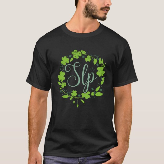 SLP St Patrick Artwork Speech Language Pathologe T-Shirt (Vorderseite)