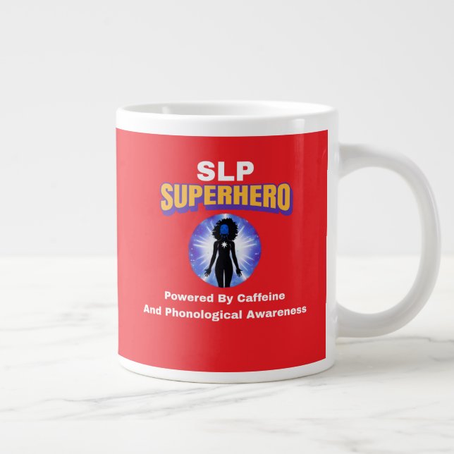 SLP Superheld mit Coffein und Phono... Jumbo-Tasse (Rechts)