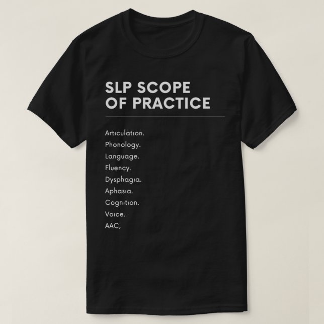 SLP Umfang der Praxis Sprache Pathologie dunkle Ve T-Shirt (Design vorne)