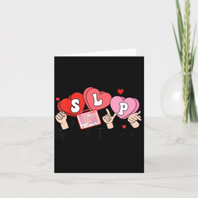Slp Valentinstag Sprachtherapeut St Karte (Vorderseite)
