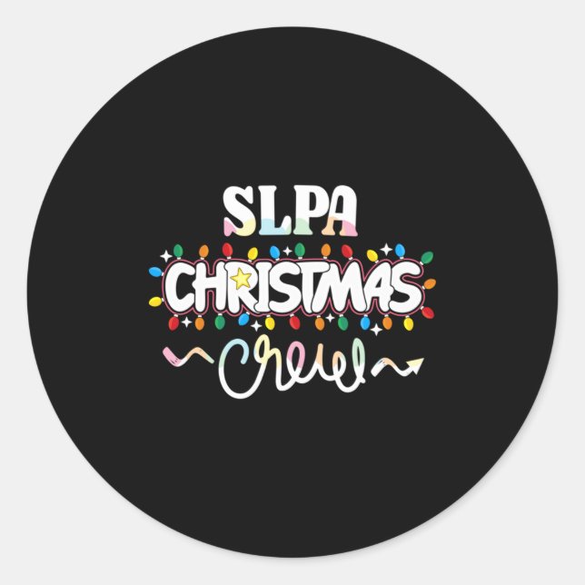 Slpa Christmas Crew Speech Pathology Istant Xma  Runder Aufkleber (Vorderseite)