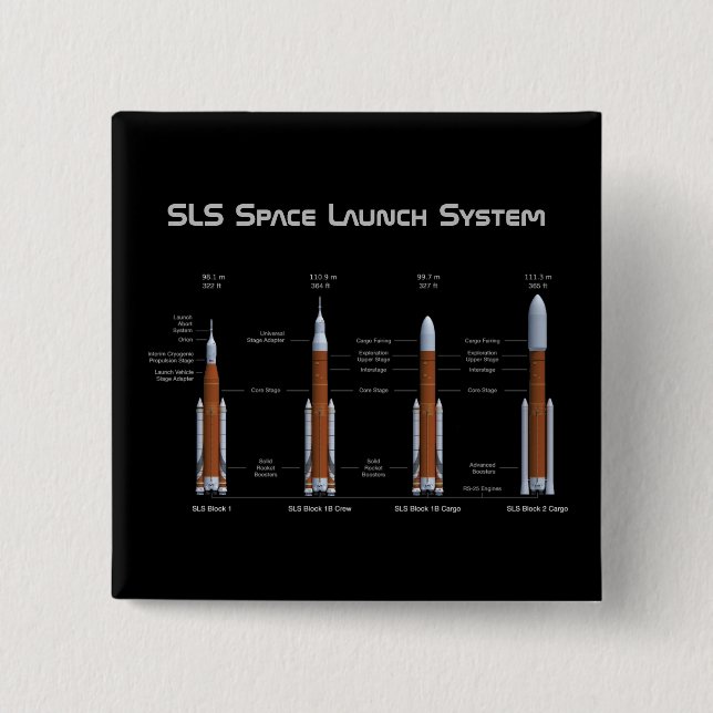 SLS Space Launch System Button (Vorderseite)