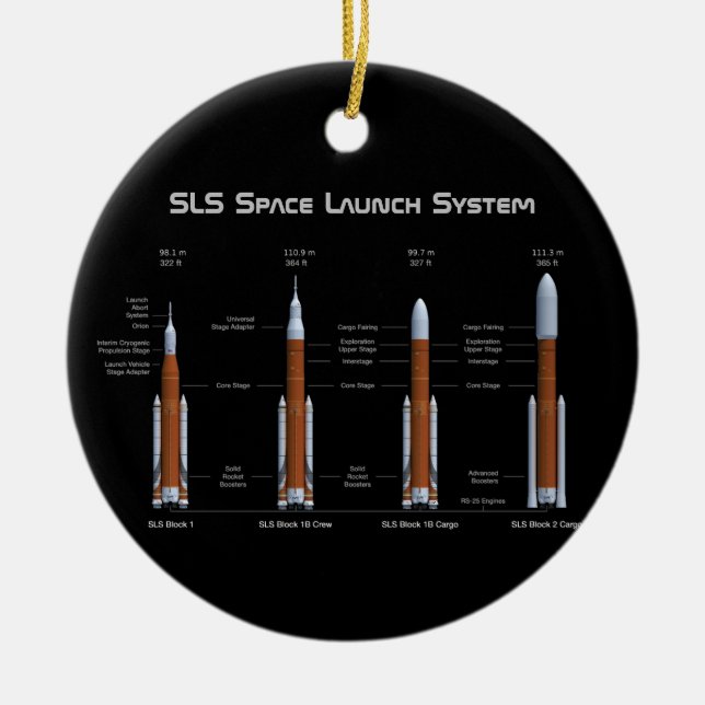 SLS Space Launch System Keramik Ornament (Vorne)
