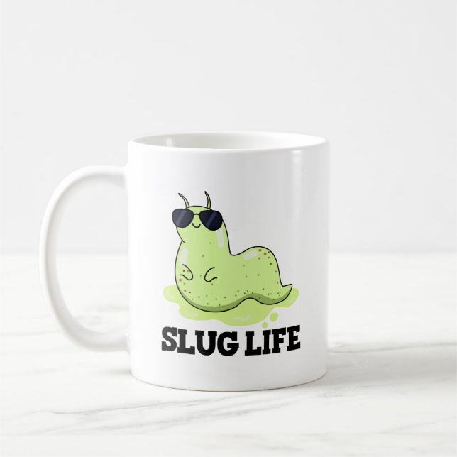 Slug Life Funny Green Slug Puff Kaffeetasse (Links)