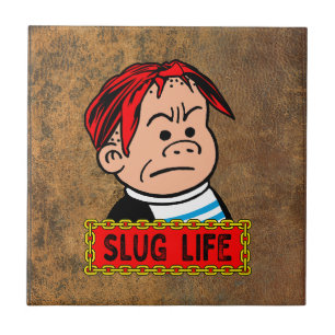 "Slug Life" Kunstleder Fliese