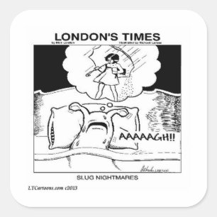 Slug Nightmares Classic LTCartoons Comic Quadratischer Aufkleber