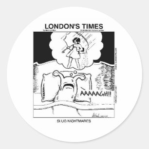 Slug Nightmares Funny Cartoon Geschenke & T-Shirts Runder Aufkleber