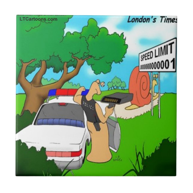 Slug Traffic Polizist Funny Fliese (Vorderseite)