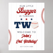 Slugger Baseball 2. Geburtstag Willkommensschild
