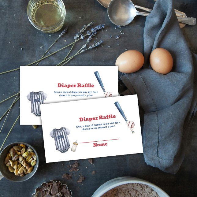 Slugger Baseball Shirt Diaper Raffle Baby Shower  Begleitkarte (Slugger Baseball Shirt Diaper Raffle Baby Shower Enclosure Card)