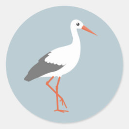 Sluitzegel ooievaar blauw runder aufkleber