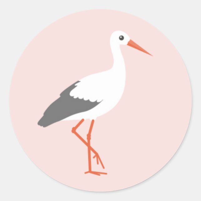 Sluitzegel ooievaar roze runder aufkleber (Vorderseite)
