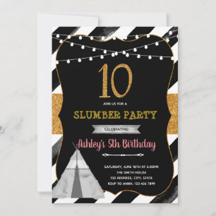 Slumber 10. Party Einladung