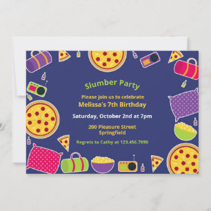 Slumber Birthday Party Flat Einladung