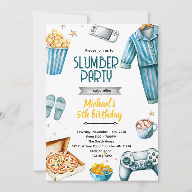 Slumber boy theme invite einladung (Vorderseite)