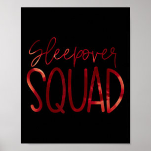 Slumber Party Crew Sleepover Squad Pajama Hallowee Poster