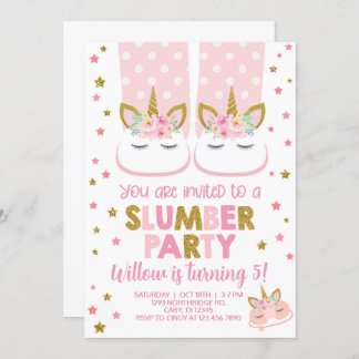 Slumber Party Geburtstag einladen. Einladung