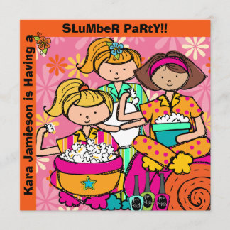 Slumber Party Geburtstag individuelle Einladungen