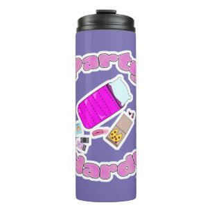 Slumber Party Hard Funny Slogan Cartoon Spaß Thermosbecher