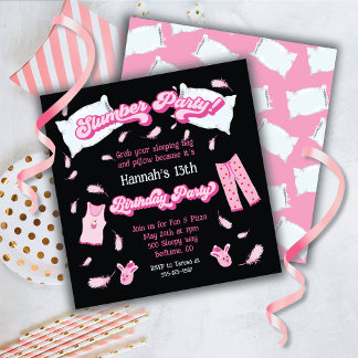 Slumber Party Pillow Fight Geburtstag Einladung
