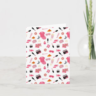 Slumber Party Pink Girl Kindermuster Karte