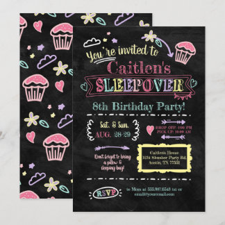 Slumber Party Sleepover Geburtstagskhalle Doodle Einladung
