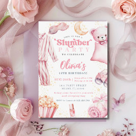 Slumber Party Sleepover Girl Wellness-Center Rosa  Einladung