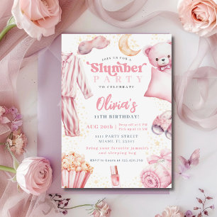 Slumber Party Sleepover Girl Wellness-Center Rosa Einladung