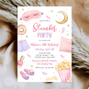 Slumber Party Sleepover Girl Wellness-Center Rosa  Einladung