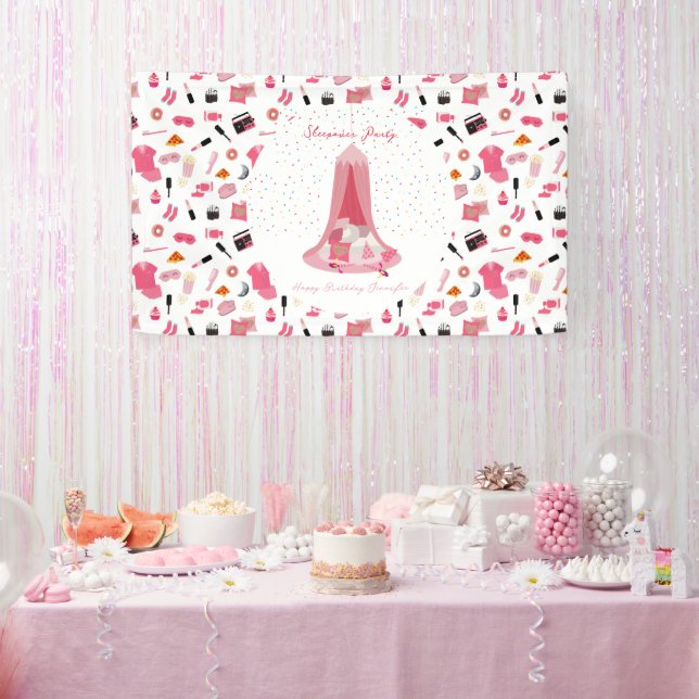 Slumber Party Sleepover Zelt Kindergeburtstag Part Banner (Party)