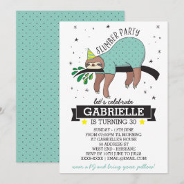 Slumber Party Sloth Einladung