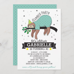 Slumber Party Sloth Einladung